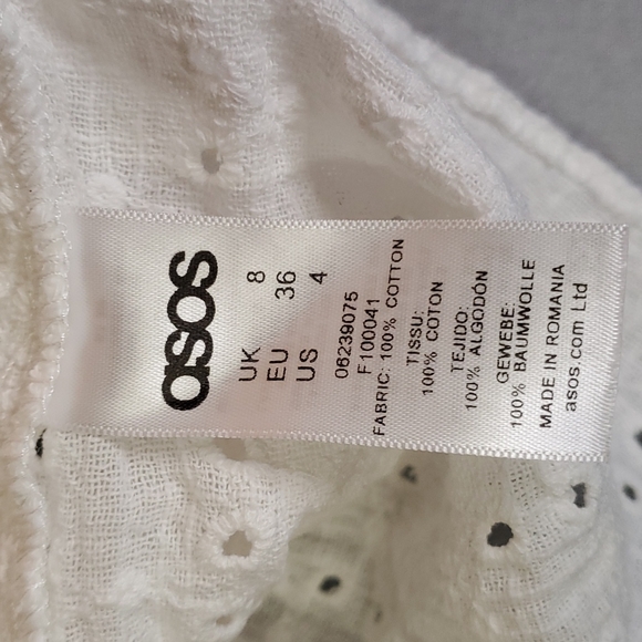 ASOS White Eyelet Ruffle Top - Picture 9 of 13
